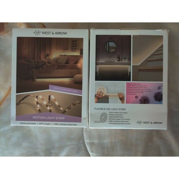 (2) x 10 ft West & Arrow Motion Activated LED Light Strips Cuttable Warm White - Picture 2 of 7